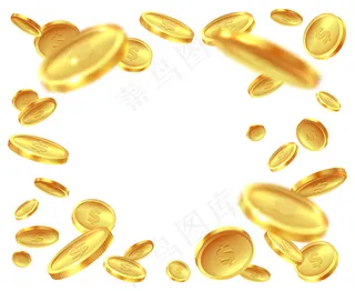 金币爆炸。雨点般的金币。现金返还，奖品游戏飞溅。头奖、金钱彩票赌场、财富成功3d概念