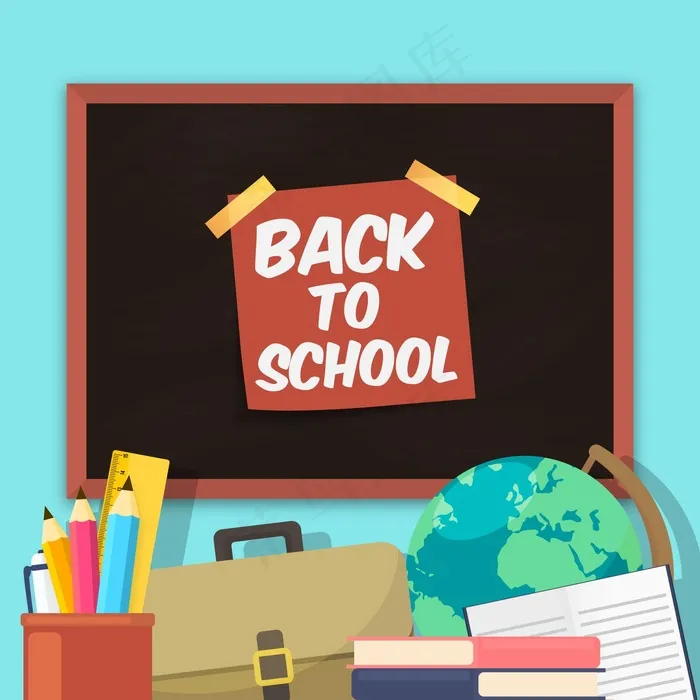 黑板回到学校背景eps,ai矢量模版下载