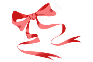 七夕节红色卡通丝带蝴蝶结装饰