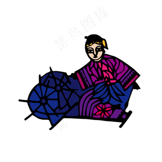 七夕主题少数民族织女png下载