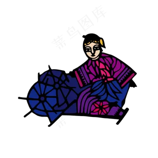 七夕主题少数民族织女png下载