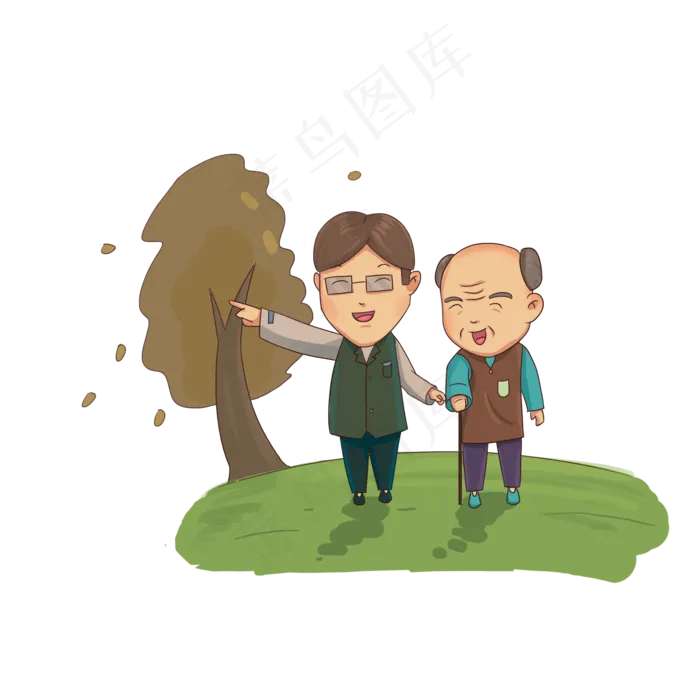 重阳节扶老人出行(2000X2000(DPI:300))psd模版下载