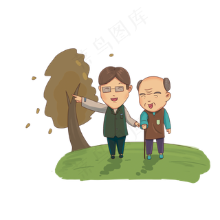 重阳节扶老人出行