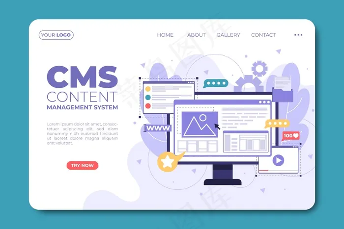 平面cms内容登录页eps,ai矢量模版下载