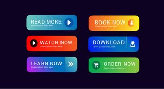 设置下载按钮手表集合现在订购现在和阅读更多的网页设计资产