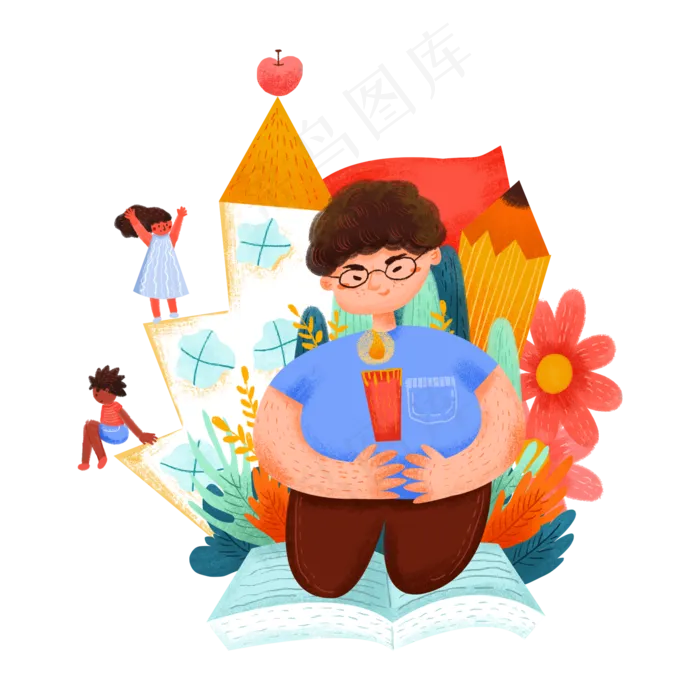 九月开学季学校学生开学上学(2000X2000(DPI:300))psd模版下载