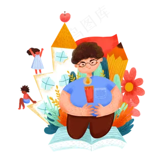 九月开学季学校学生开学上学