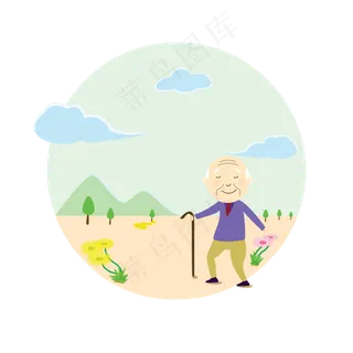 重阳节矢量图卡通风格