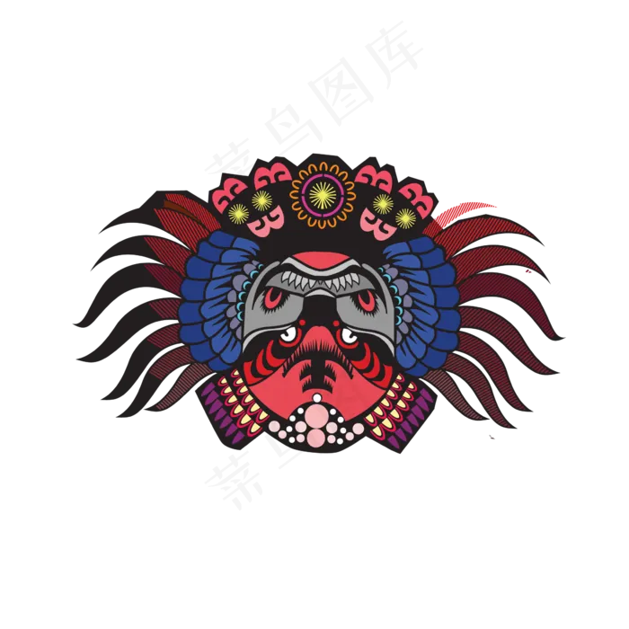 中元节祭祀面具矢量图ai矢量模版下载