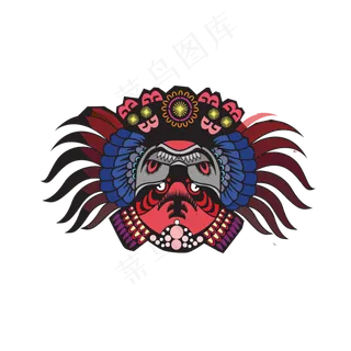 中元节祭祀面具矢量图