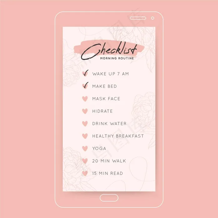 晨间例行公事清单模板故事模板eps,ai矢量模版下载
