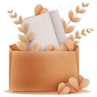 金色信封和信纸