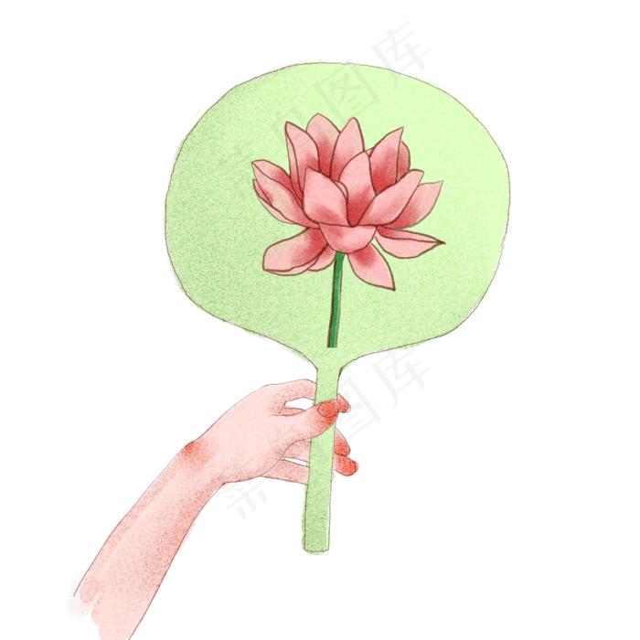 中秋节手拿扇子(2000X2000(DPI:72))psd模版下载