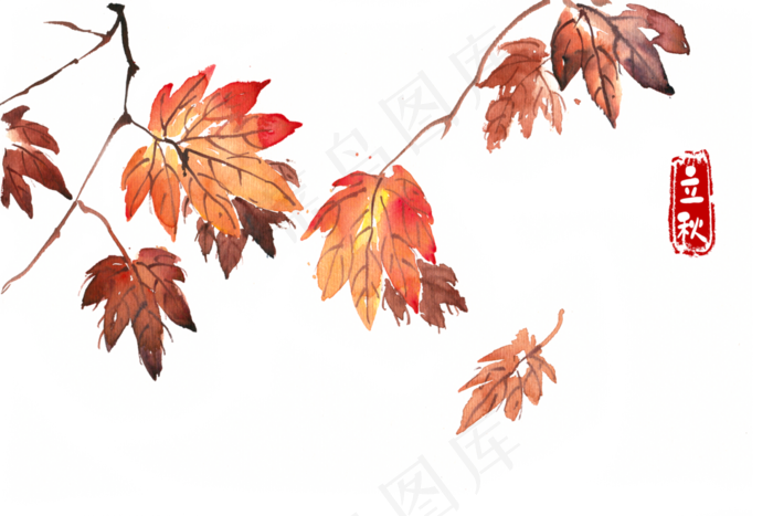 立秋秋天的黄叶