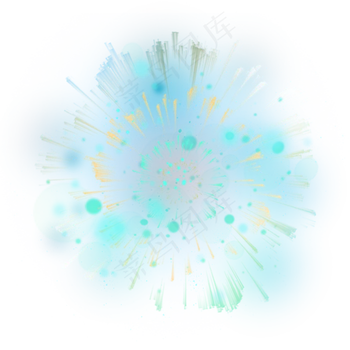 节日喜庆蓝色烟花(2000X2000(DPI:300))psd模版下载