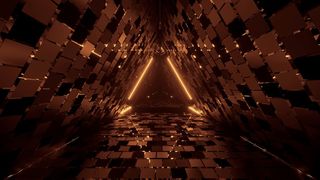 霓虹激光灯下酷炫的几何三角形-非常适合作为背景