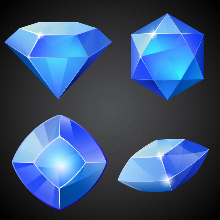 蓝色宝石eps,ai矢量模版下载