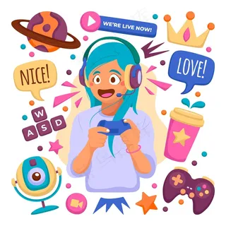 手绘插图游戏流光元素