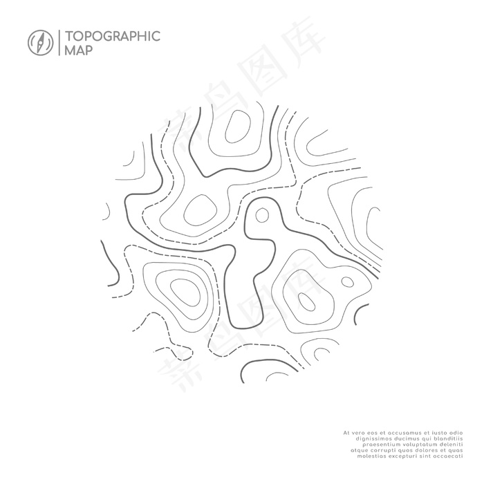 圆形抽象地形图