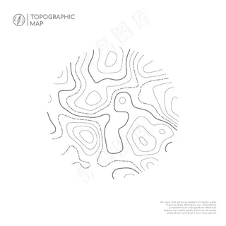 圆形抽象地形图