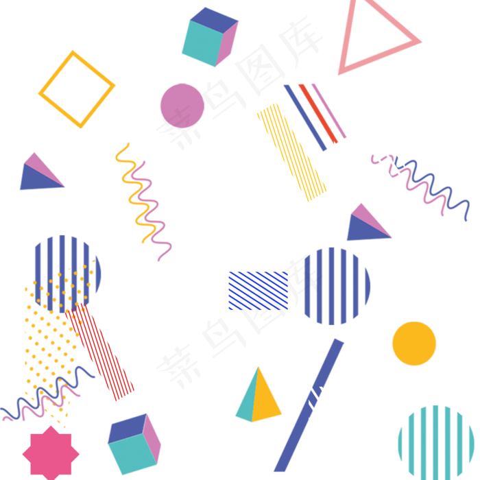 孟菲斯风格时尚潮流几何点面背景