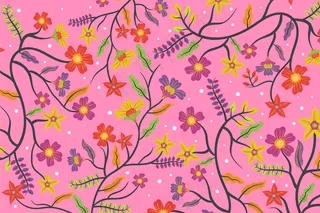 缤纷异国情调的花朵粉色背景