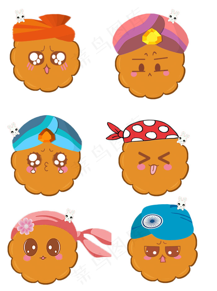 中秋节表情包小月饼可商用元素