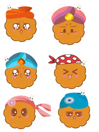 中秋节表情包小月饼可商用元素