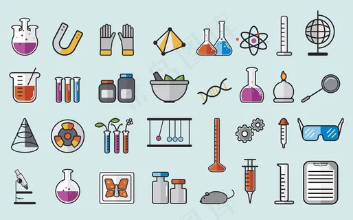 化学实验室仪器集的插图 化学实验室仪器集的插图