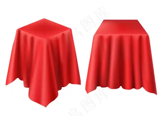 红布覆盖的逼真盒子