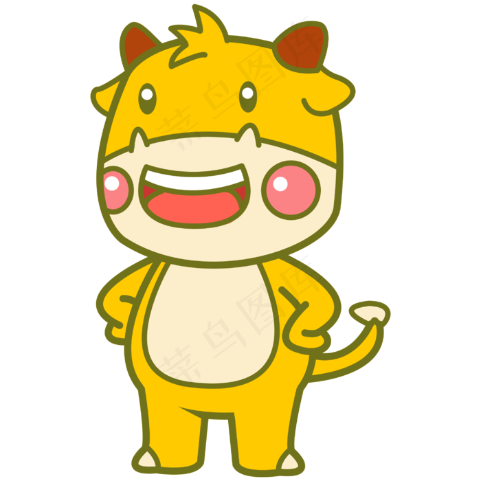 牛年大吉Q版牛牛(3000X3000(DPI:300))psd模版下载