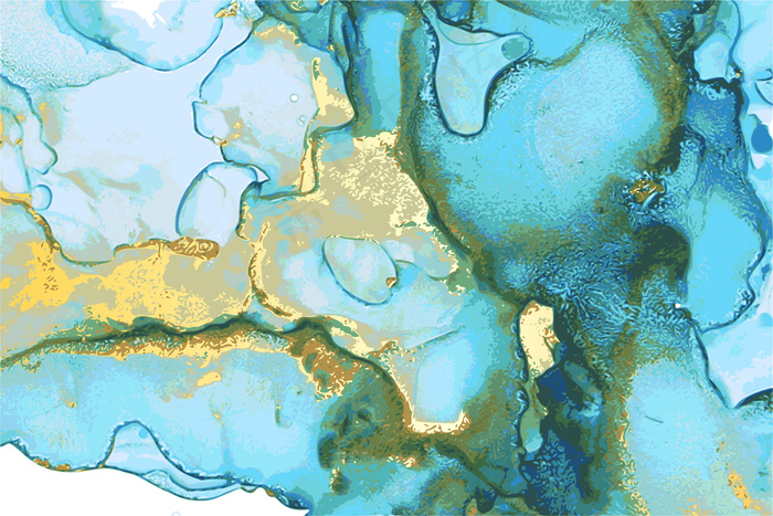 蓝、绿、金抽象石质大理石纹理采用醇墨技法搭配闪光。eps,ai矢量模版下载