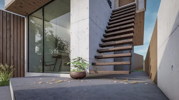 现代住宅可视化的三维渲染