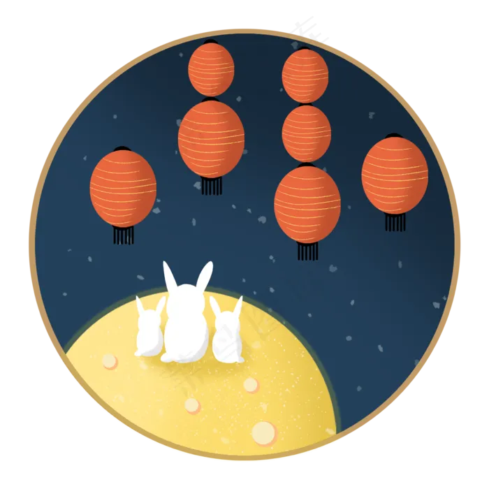 中秋节月亮中秋佳节兔子灯笼(2362X2362(DPI:300))psd模版下载