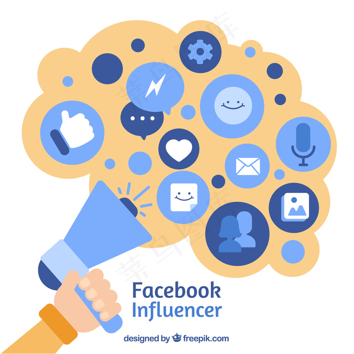 Facebook影响者背景eps,ai矢量模版下载