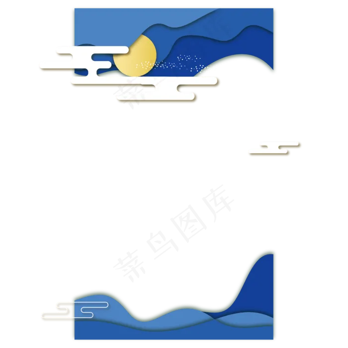 中秋夜空月圆边框(2000X2000)ai矢量模版下载
