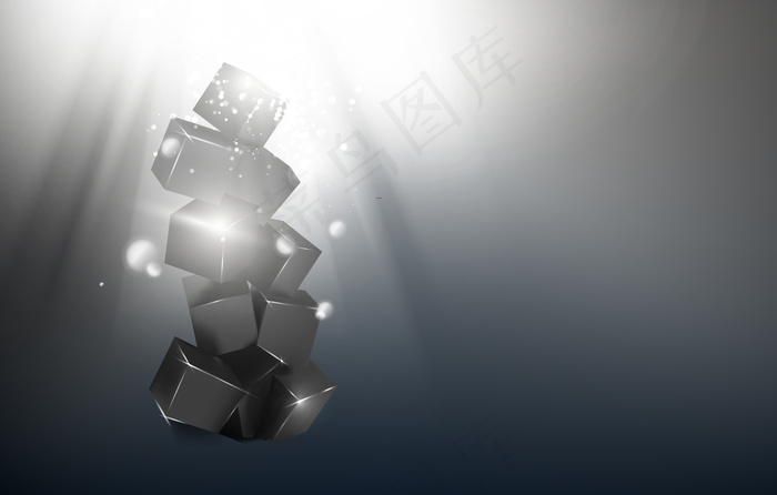 暗光背景上的魔盒金字塔