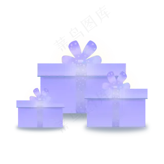 七夕情人节蓝色礼盒元素