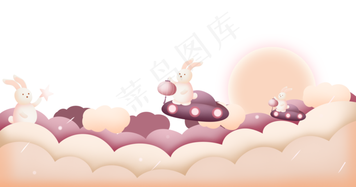 坐飞船的玉兔边框(5191X2728(DPI:300))psd模版下载