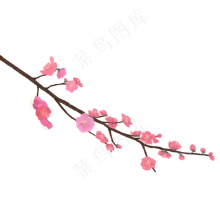 新中式风格梅花装饰手绘