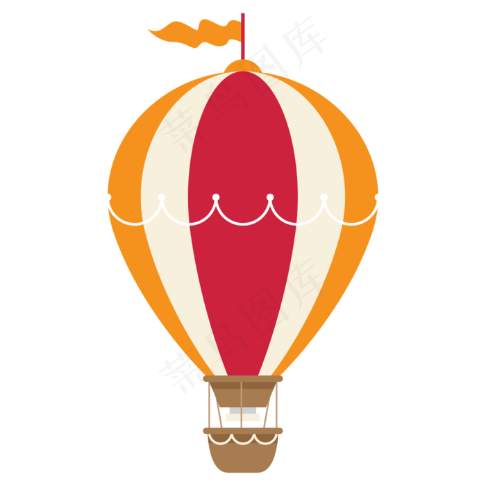 扁平风热汽球元素(2500*2500px 300 dpi )ai矢量模版下载