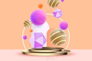 三维几何图形背景