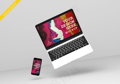 数字设备模拟屏幕设计。模板psd。