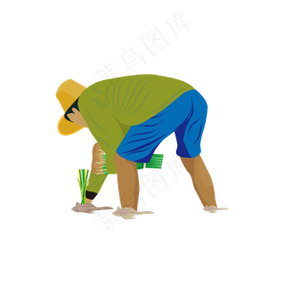 立秋秋季插秧的农民伯伯