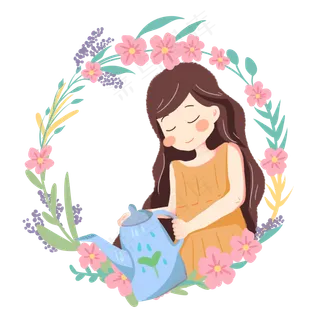 教师节老师创意浇花素材