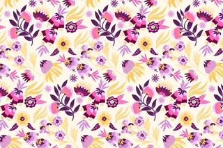 叶子和热带花卉图案