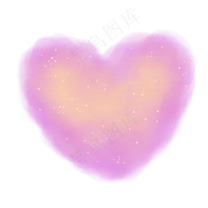 梦幻紫色可爱七夕情人节爱心