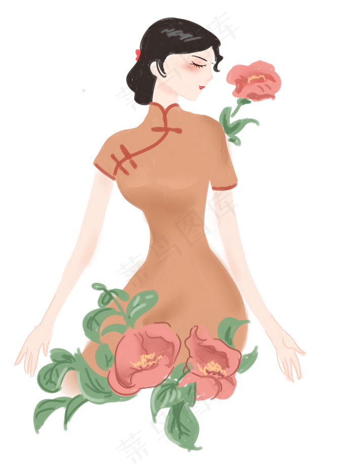 民国风复古美女插画