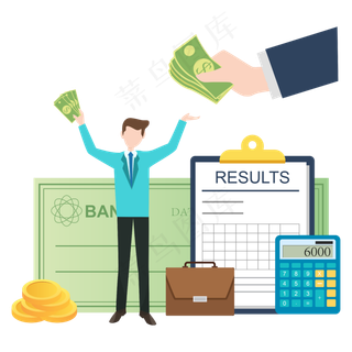 发工资人物矢量图