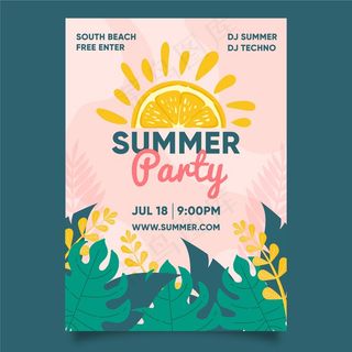 夏季派对海报绘制